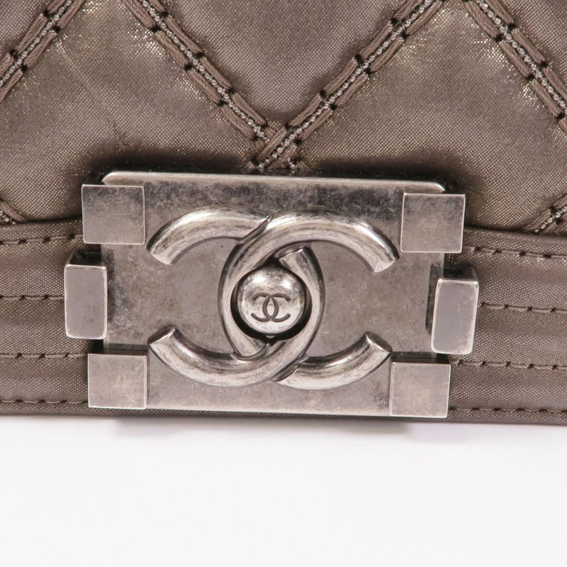 CHANEL 牛皮皮革Boy 20 Chain Shoulder Bag銀扣鏈帶肩背袋-9