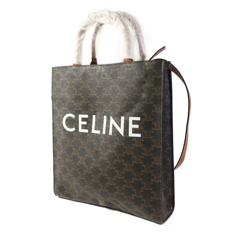 CELINE 塗層帆布Triomphe Cabas Tote Bag金扣手挽肩背兩用袋-2