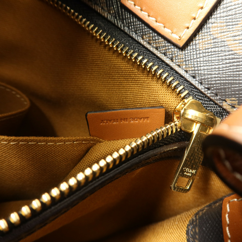 CELINE 塗層帆布Triomphe Cabas Tote Bag金扣手挽肩背兩用袋-6