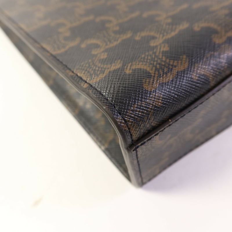 CELINE 塗層帆布Triomphe Cabas Tote Bag金扣手挽肩背兩用袋-12