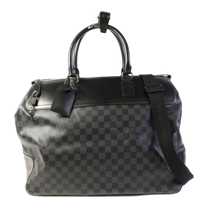 LOUIS VUITTON Damier Graphite Neo Greenwich銀扣手挽肩背兩用袋-0