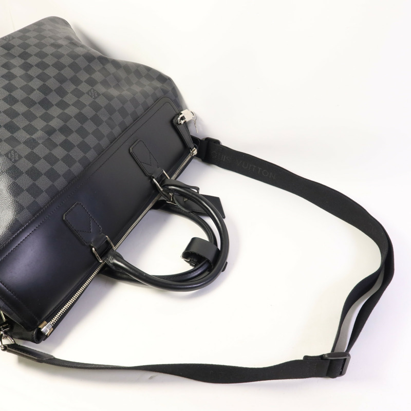 LOUIS VUITTON Damier Graphite Neo Greenwich銀扣手挽肩背兩用袋-4