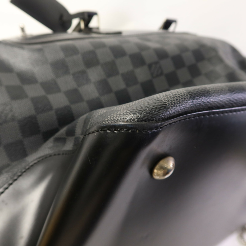 LOUIS VUITTON Damier Graphite Neo Greenwich銀扣手挽肩背兩用袋-14