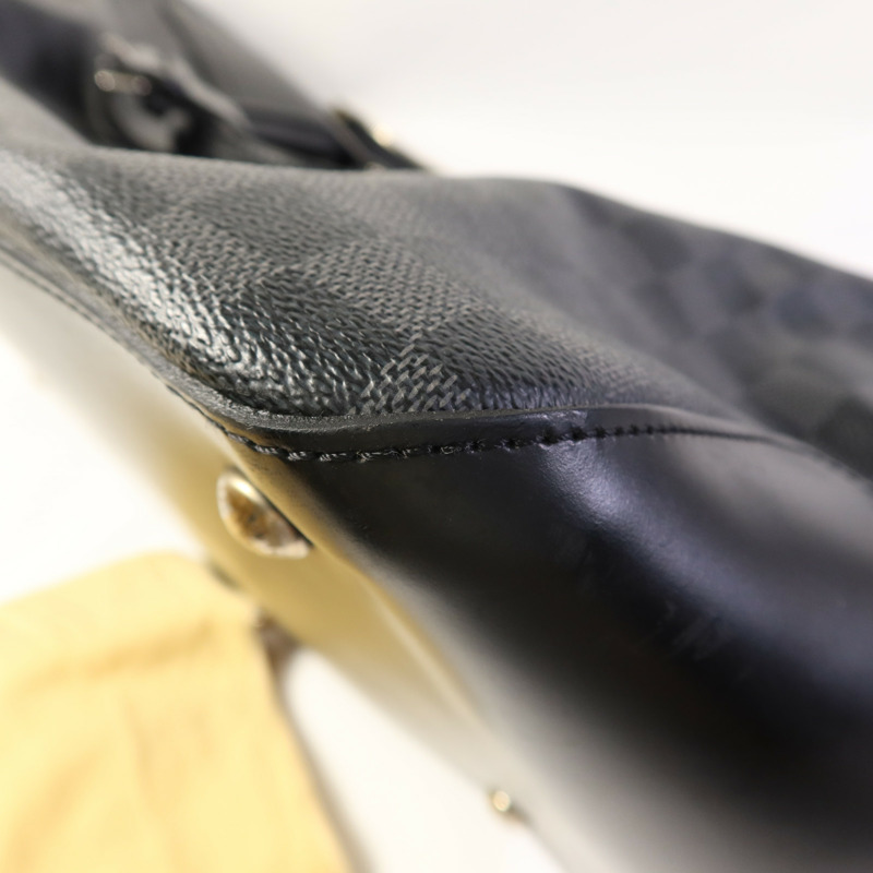 LOUIS VUITTON Damier Graphite Neo Greenwich銀扣手挽肩背兩用袋-15