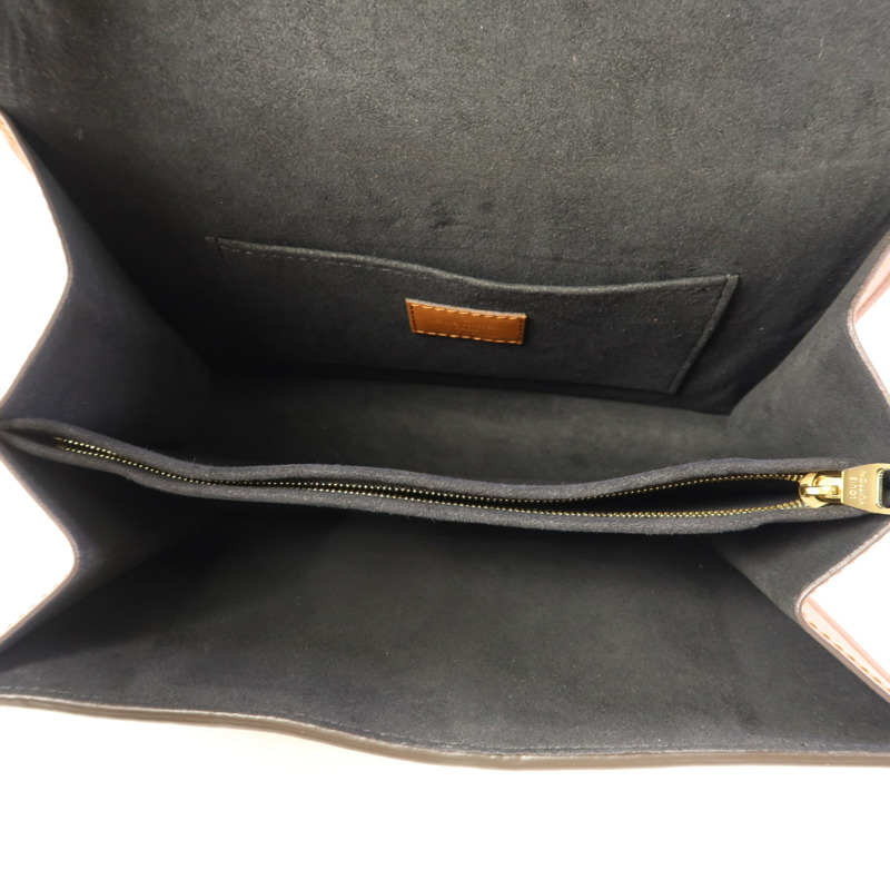 LOUIS VUITTON Monogram/Monogram Reverse Dauphine MM金扣手挽肩背兩用袋棕色-5