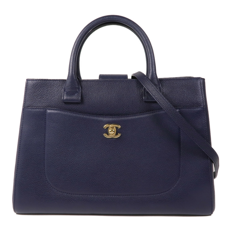 CHANEL 牛皮皮革Neo Executive 2way Shoulder Bag金扣手挽肩背兩用袋-0