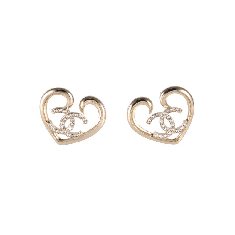 CHANEL 合金23c大號鏤空愛心耳釘耳環-0
