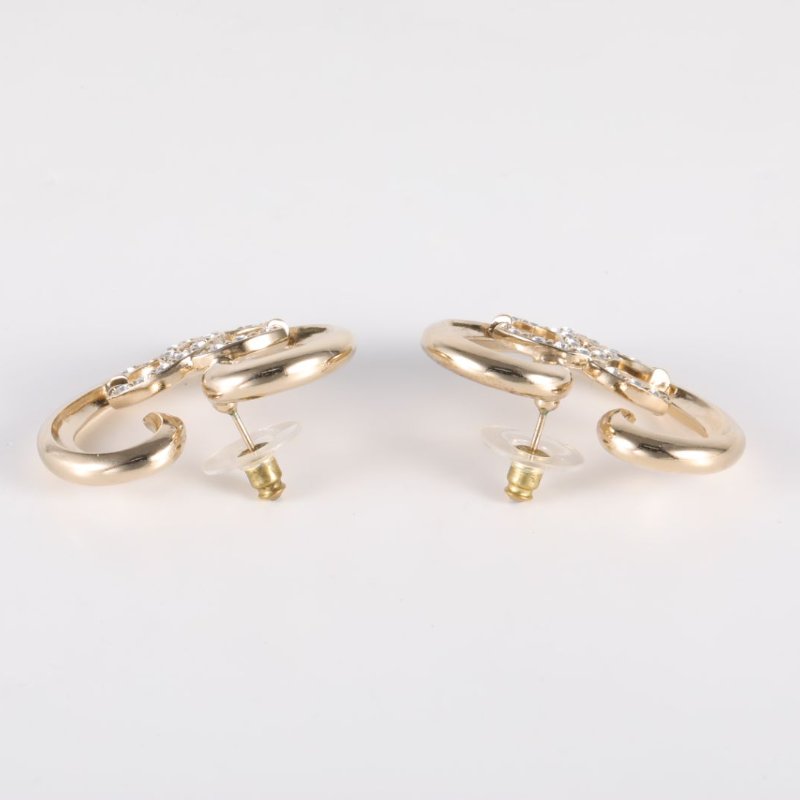 CHANEL 合金23c大號鏤空愛心耳釘耳環-2