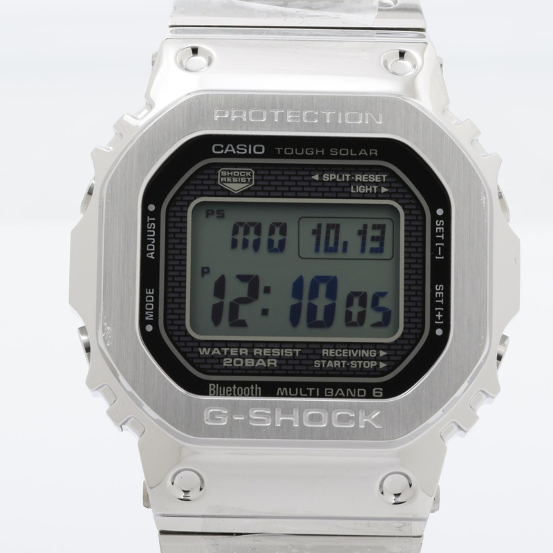 卡西歐 G-SHOCK 全金屬 5000 系列 GMWB5000D1JF 銀色不鏽鋼男士手錶-0