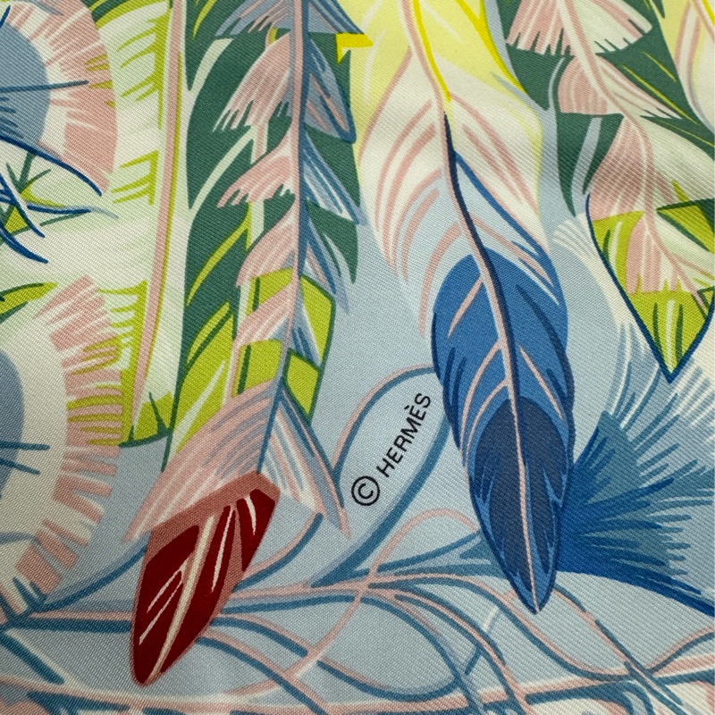 Hermes 愛馬仕 twilly 太平之舞 藍色 菱形巾絲巾-2