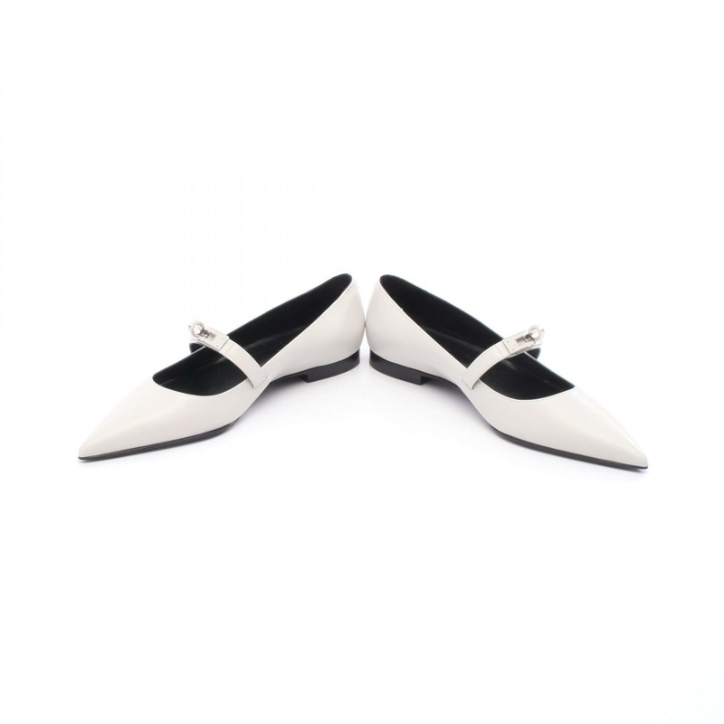 愛馬仕 Kelly 芭蕾平底鞋，皮革材質，灰色，淺灰色，二手，女款，36碼-2