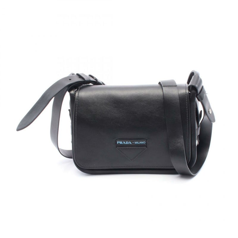 PRADA GRACE LUX 單肩斜背包 1BD123 黑色真皮二手女款-0