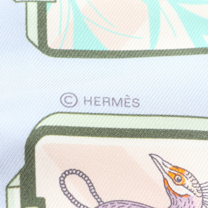 愛馬仕 Twilly HERMES STORY 絲巾 藍色 多色 二手 女士-1