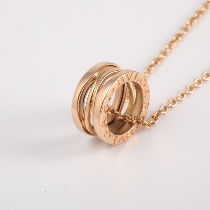 BVLGARI B.ZERO1彈簧項鏈鏤空18K玫瑰金項鏈玫瑰金項鍊-1