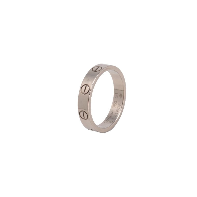 Cartier LOVE18K金窄版戒指18K白金51白金戒指-0