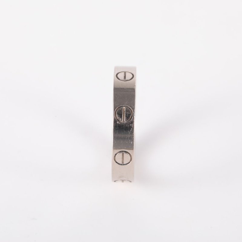 Cartier LOVE18K金窄版戒指18K白金51白金戒指-1