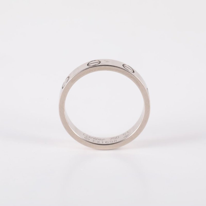 Cartier LOVE18K金窄版戒指18K白金51白金戒指-2