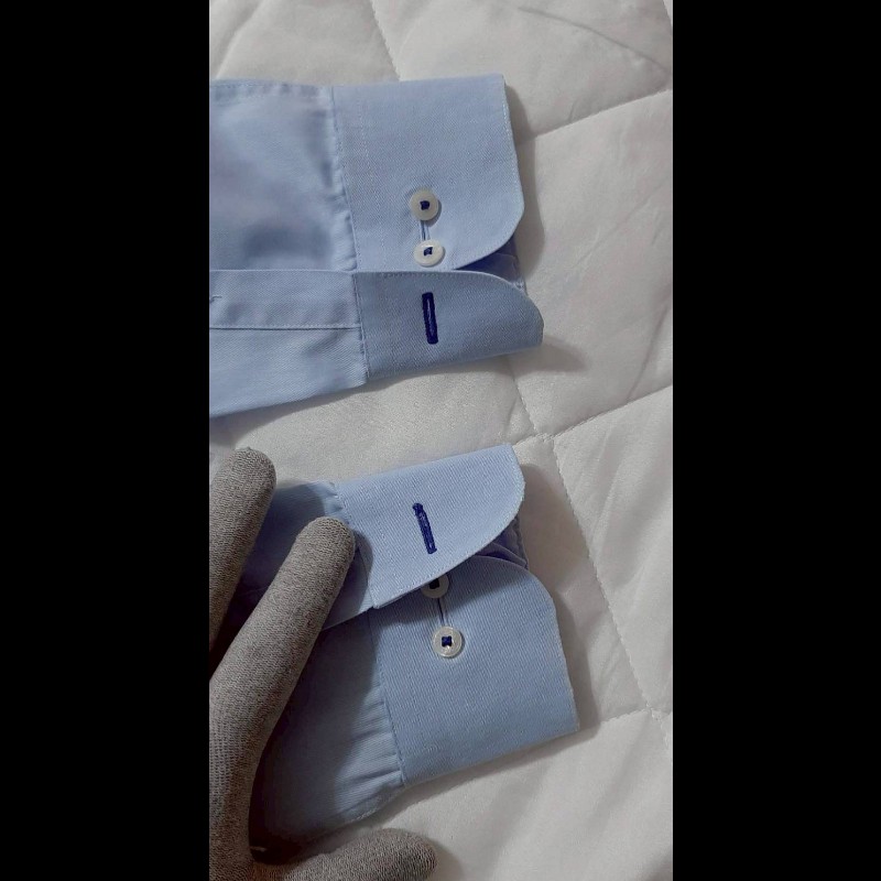 絕版BURBERRY 博柏利 BLACK LABEL 黑標 戰馬 男藍色長袖襯衫39號-5