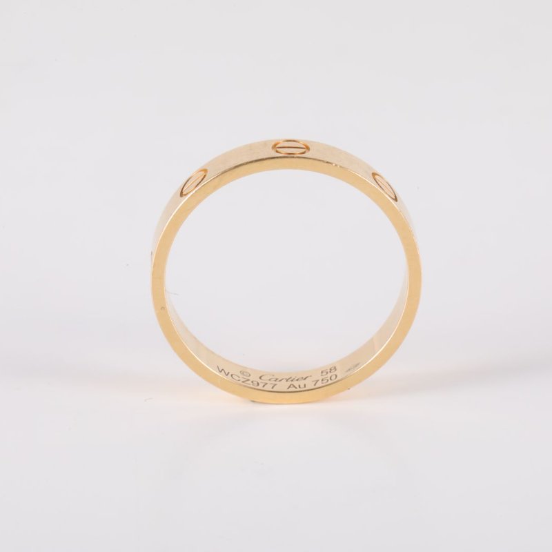 Cartier LOVE18K金窄版戒指18K黃金58黃金戒指-2