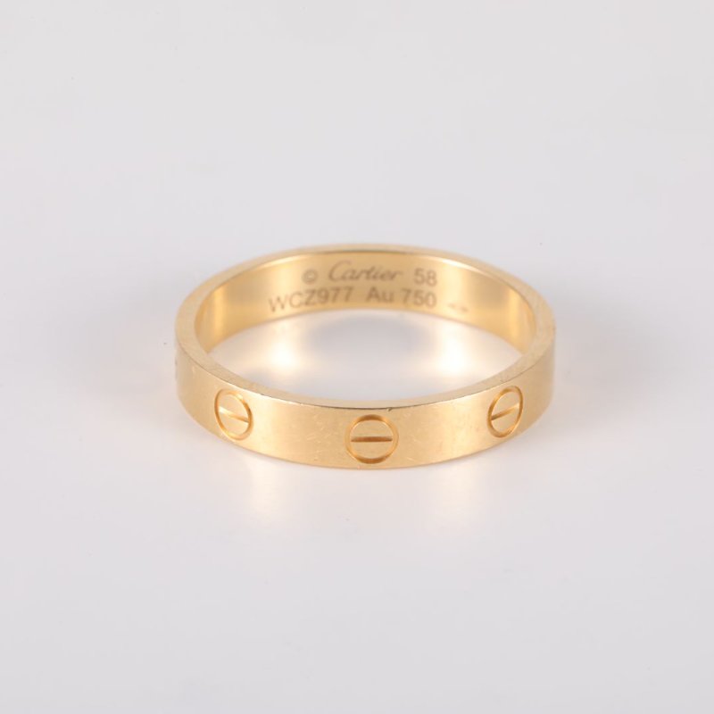 Cartier LOVE18K金窄版戒指18K黃金58黃金戒指-3