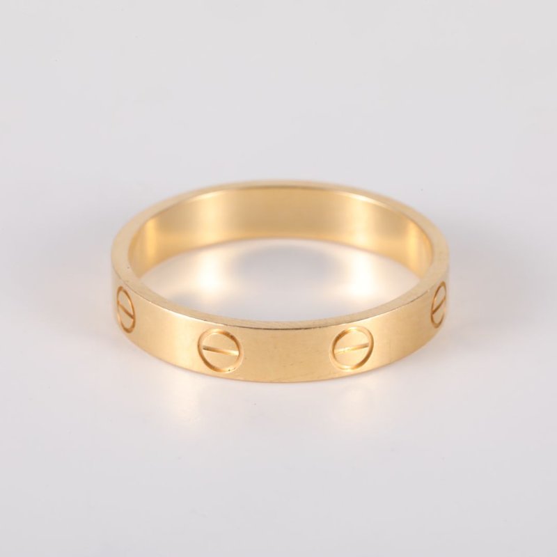Cartier LOVE18K金窄版戒指18K黃金58黃金戒指-4