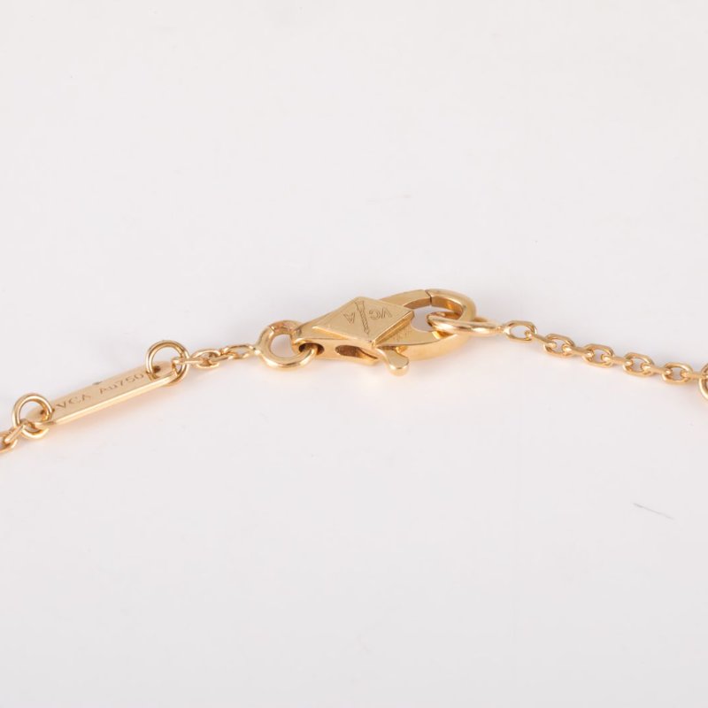 Van Cleef & Arpels 18K黃金鑽石黃金Frivole花朵手鏈迷你單鑽18K/手鍊／手環-1