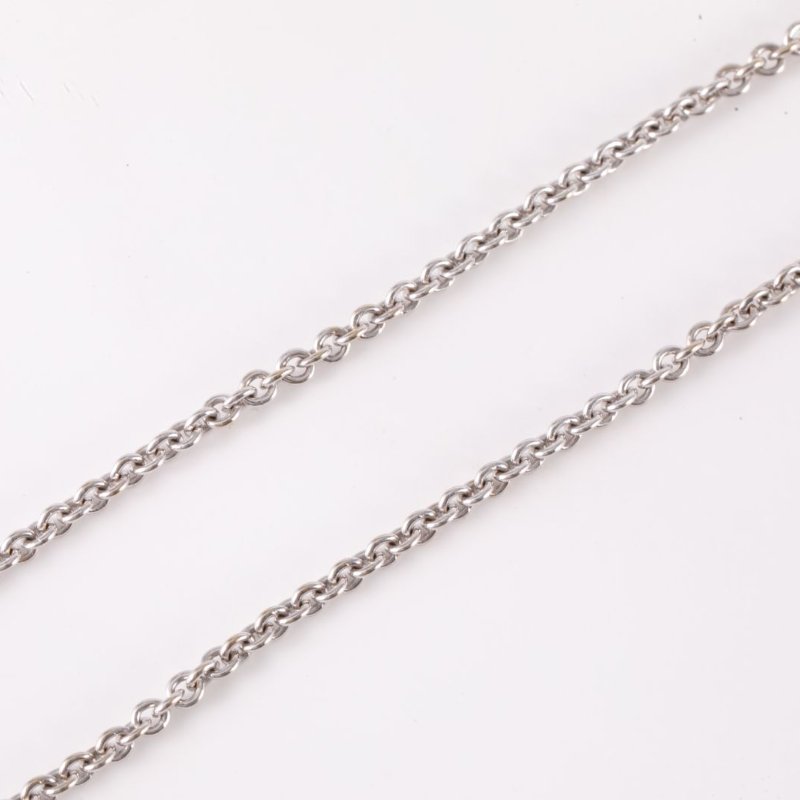 BVLGARI PARENTESI迴紋針滿鑽18k金回轉項鏈18K白金/鑽石項鏈白金項鍊-3