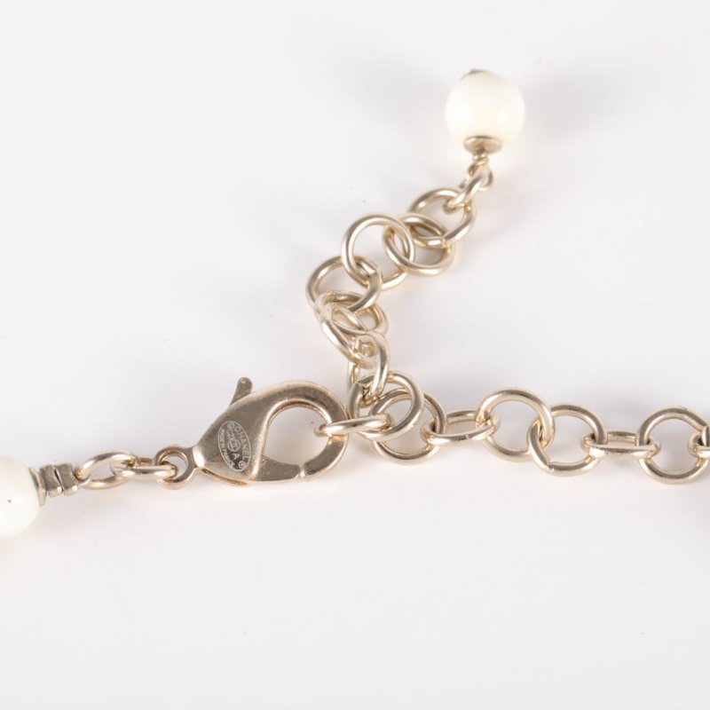 CHANEL 合金23A經典雙C串珠Choker頸鏈項鏈項鍊-4