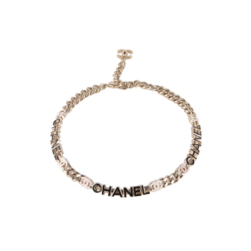 CHANEL 合金22S三色琺瑯字母logochocker頸鏈項鍊-0
