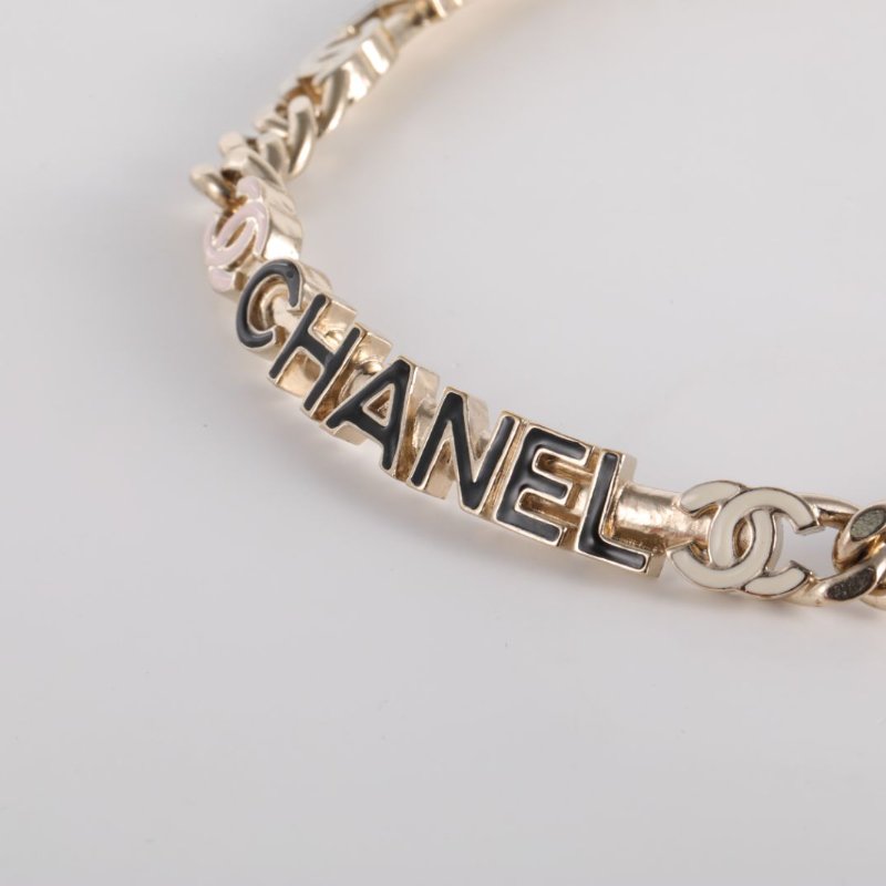 CHANEL 合金22S三色琺瑯字母logochocker頸鏈項鍊-1