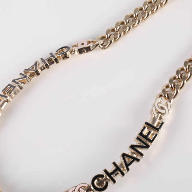 CHANEL 合金22S三色琺瑯字母logochocker頸鏈項鍊-3