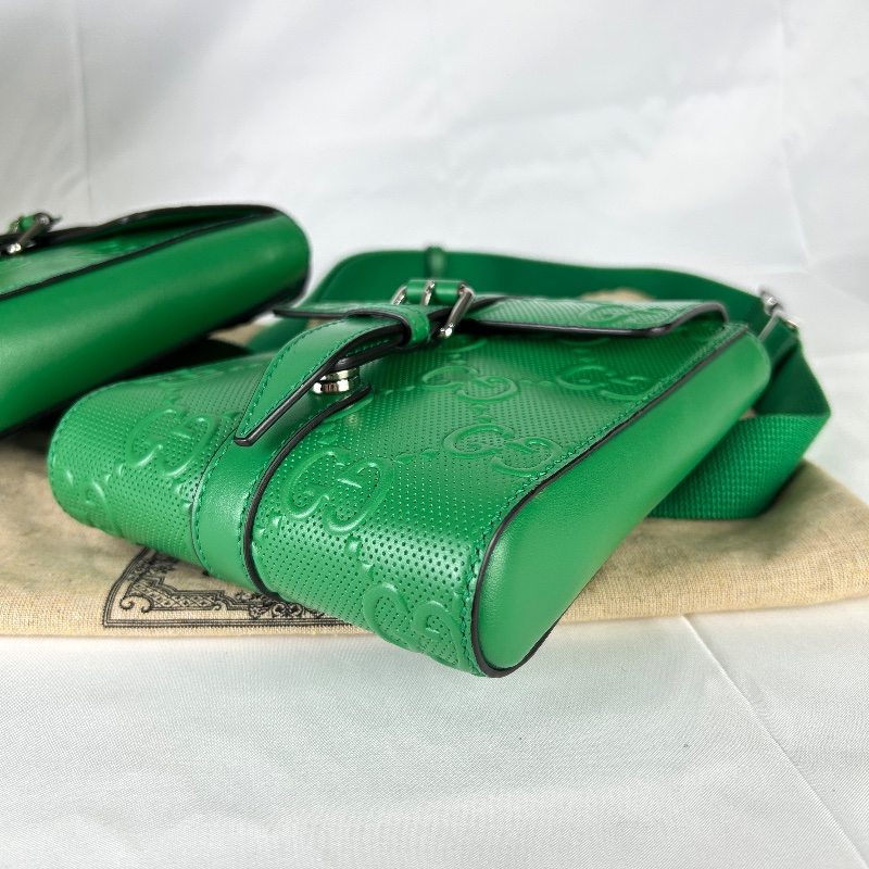Gucci GG 壓紋鏤空雙層腰包-2