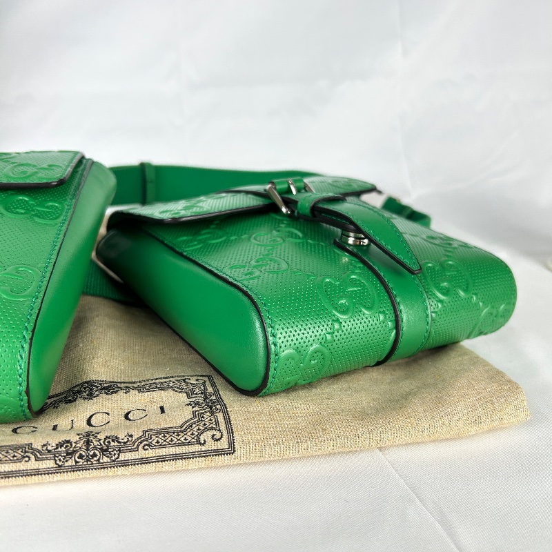 Gucci GG 壓紋鏤空雙層腰包-12