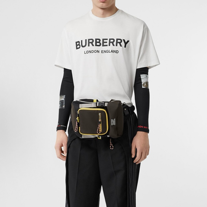 Burberry博柏利 Logo印花棉質短袖T恤 男女同款 白色-1