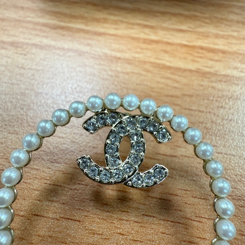 Chanel 香奈兒 珍珠耳環 大圓圈耳環 鑲鑽耳環 貼耳耳環 耳針-2