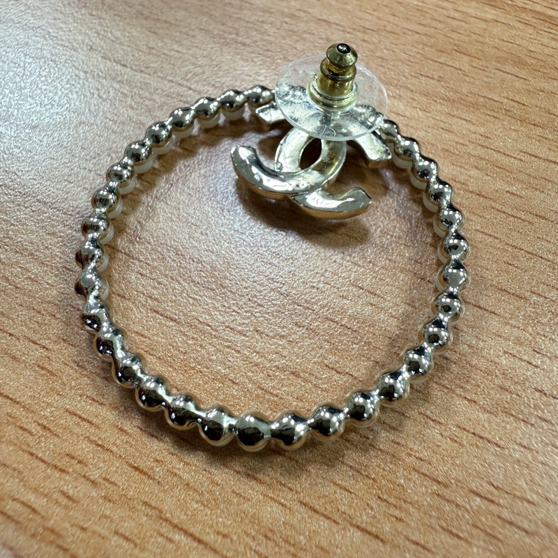 Chanel 香奈兒 珍珠耳環 大圓圈耳環 鑲鑽耳環 貼耳耳環 耳針-5