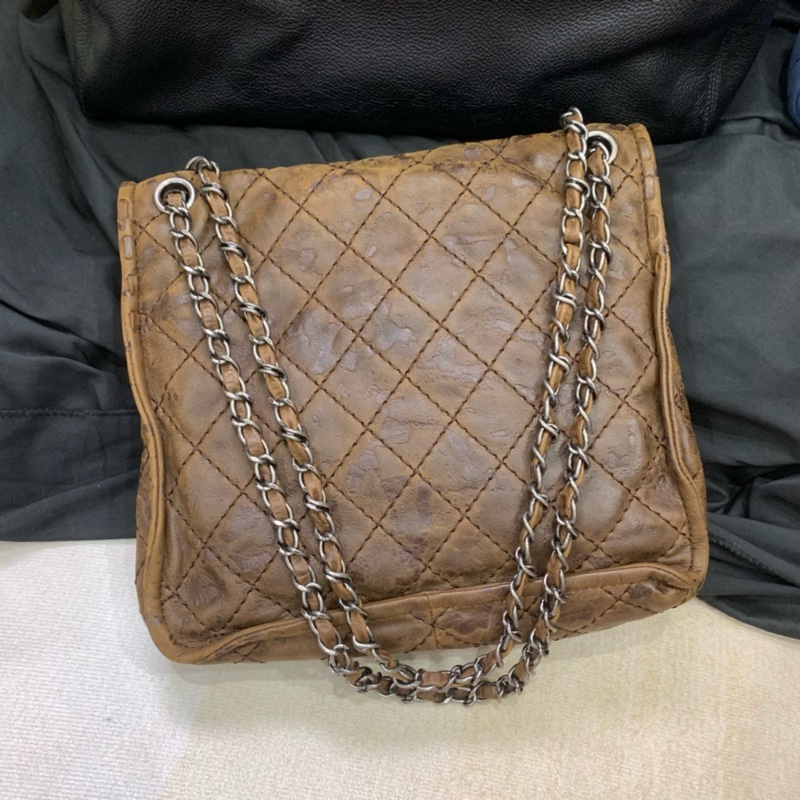 【近新閒置❤️】 Chanel 牛皮編織做舊流浪包手提包 單肩包-1