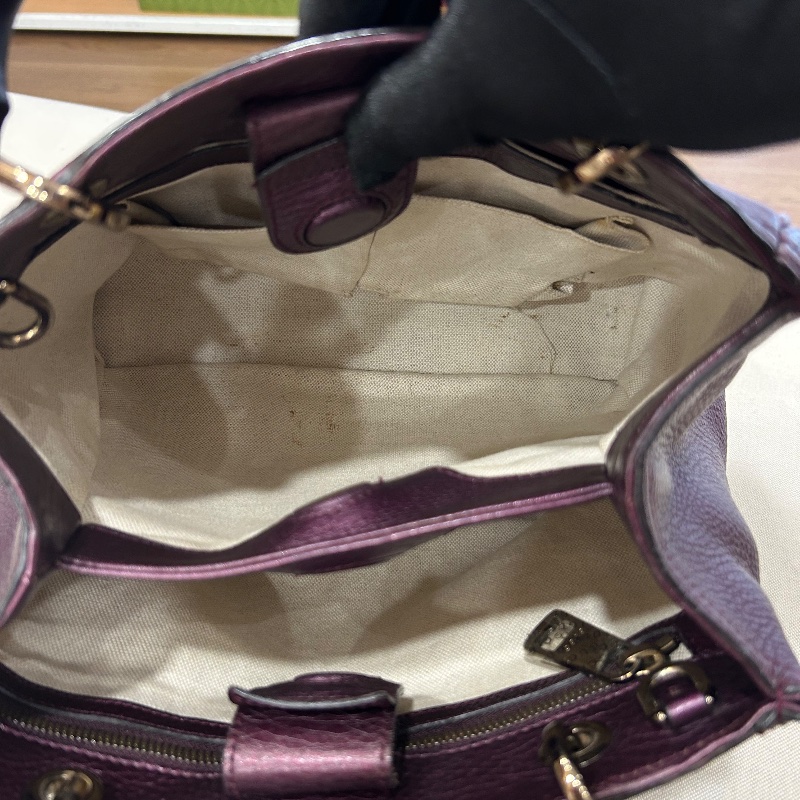 Gucci 小號竹子手把 Shopper 托特包-12