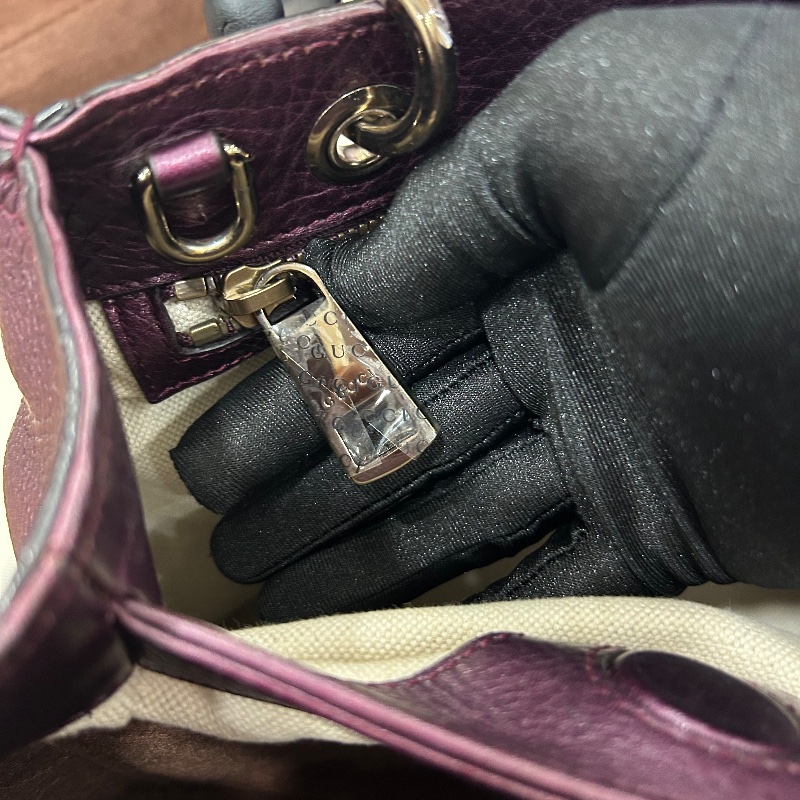 Gucci 小號竹子手把 Shopper 托特包-16