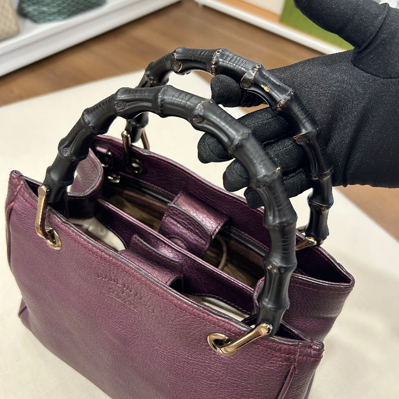 Gucci 小號竹子手把 Shopper 托特包-25