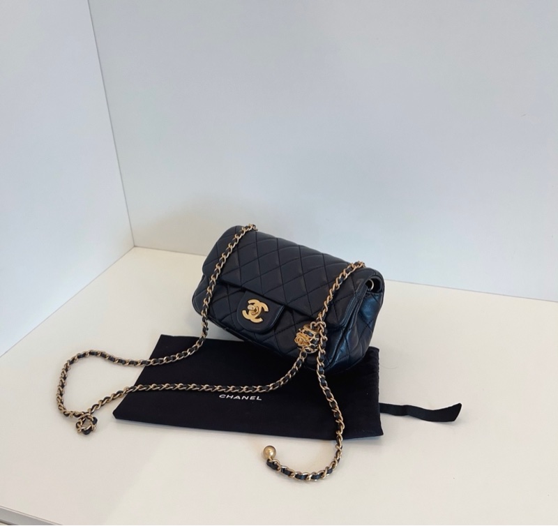 Chanel香奈兒 黑金核桃金球CF大mini-2