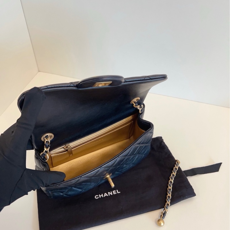 Chanel香奈兒 黑金核桃金球CF大mini-7