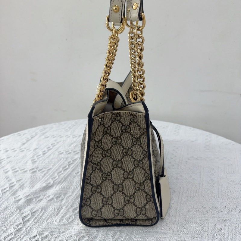 特價 Gucci古馳padlock老花白色小三包 Gucci古馳padlock老花白色托特包 黑標-2