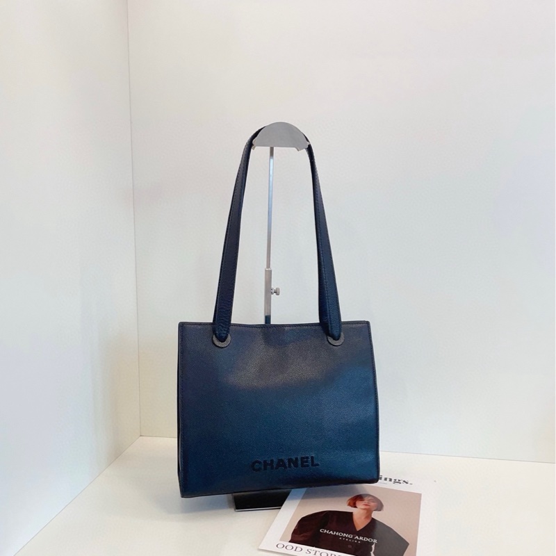 Chanel 香奈兒 so black 全黑荔枝牛皮單肩包-0