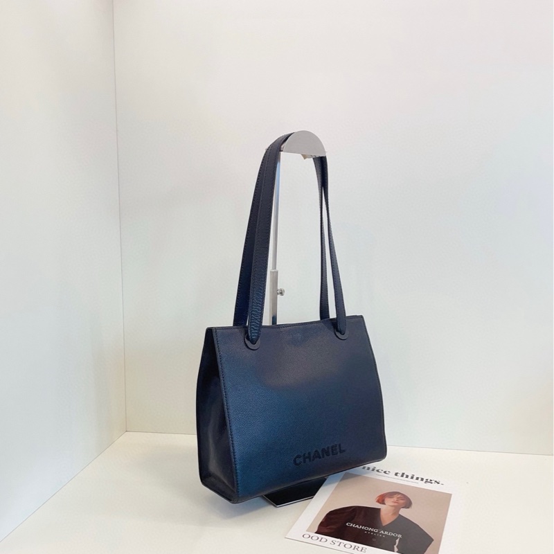 Chanel 香奈兒 so black 全黑荔枝牛皮單肩包-2