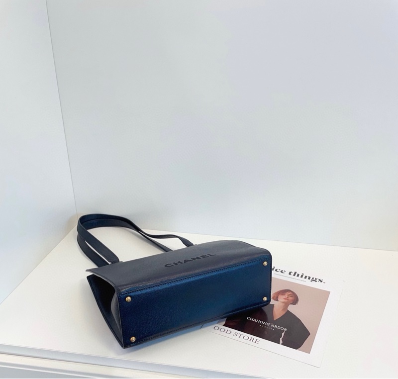 Chanel 香奈兒 so black 全黑荔枝牛皮單肩包-6