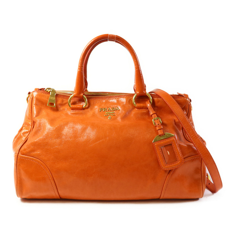 PRADA 牛皮皮革2 Way Shoulder Bag金扣手挽肩背兩用袋-0