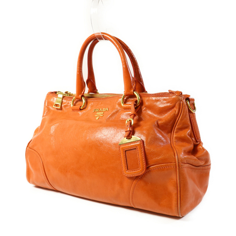 PRADA 牛皮皮革2 Way Shoulder Bag金扣手挽肩背兩用袋-2