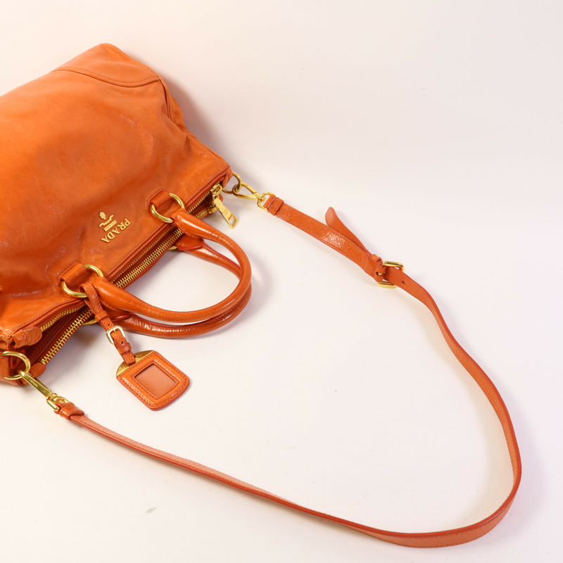 PRADA 牛皮皮革2 Way Shoulder Bag金扣手挽肩背兩用袋-4