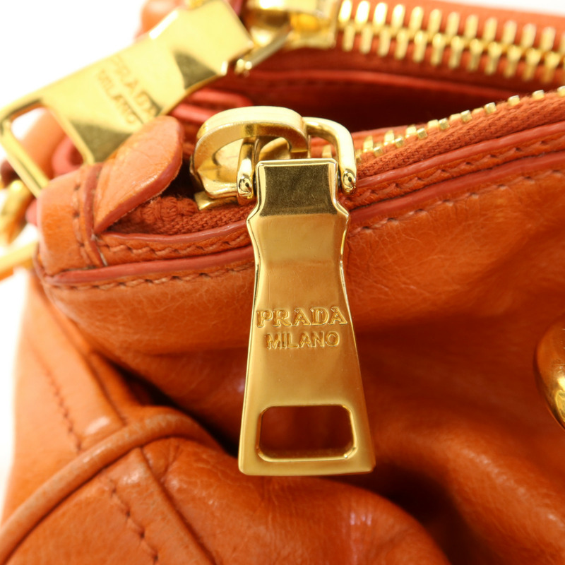 PRADA 牛皮皮革2 Way Shoulder Bag金扣手挽肩背兩用袋-10